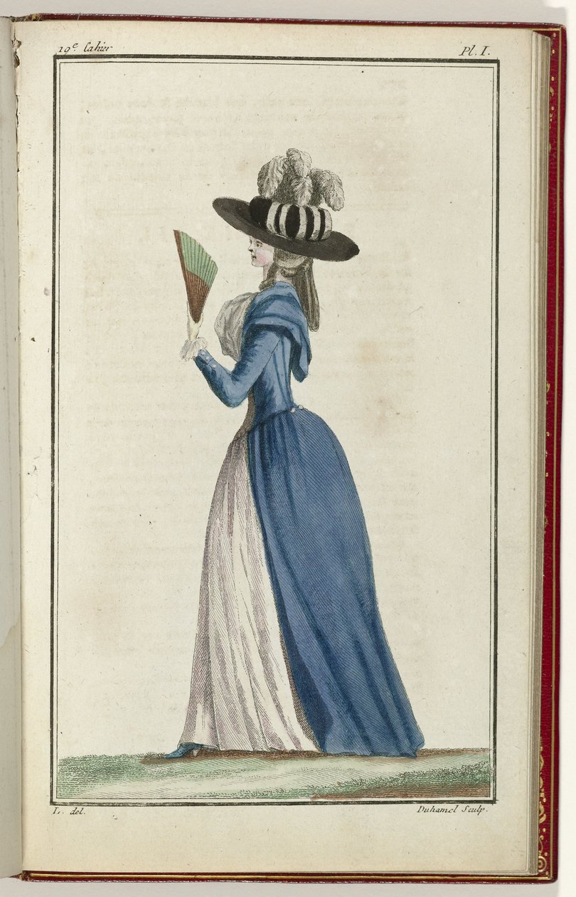 Cabinet des Modes vagy New Modes, 1786. augusztus 15., pl. én alkotó: A.B. Duhamel