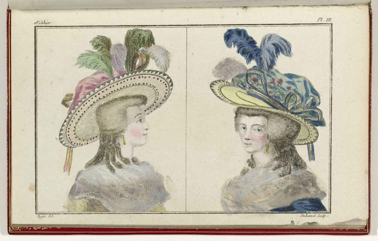 Cabinet des Modes vagy New Modes, 1786. augusztus 1., pl. III alkotó: A.B. Duhamel