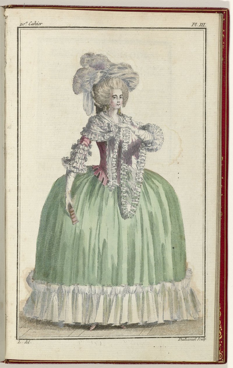 Cabinet des Modes vagy Les Modes Nouvelles, 1786. szeptember 1., pl. III alkotó: A.B. Duhamel