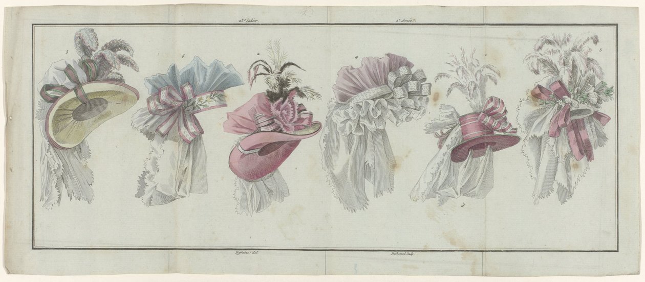 Magasin des Modes Nouvelles Françaises et Anglaises, 1787. július 20., 25. jegyzetfüzet, 2. évf., egyetlen pl. alkotó: A.B. Duhamel