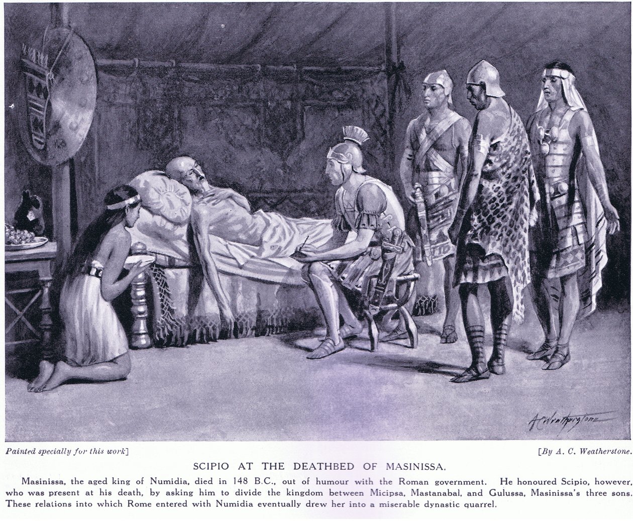 Scipio Masinissa halálos ágyánál alkotó: A.C. Weatherstone