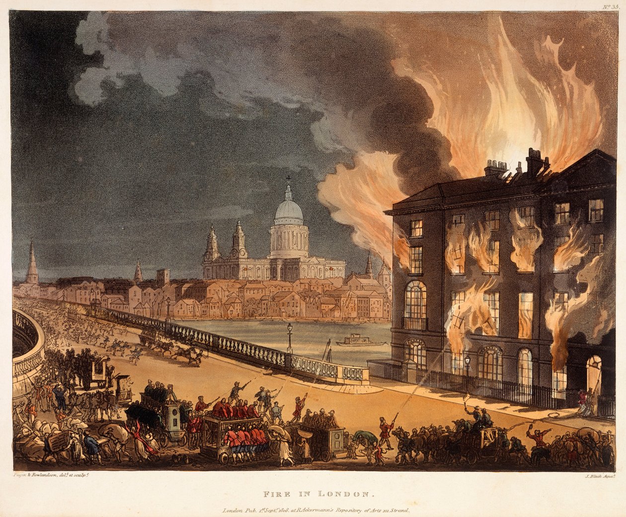Tűz Londonban alkotó: A.C., Rowlandson, Pugin