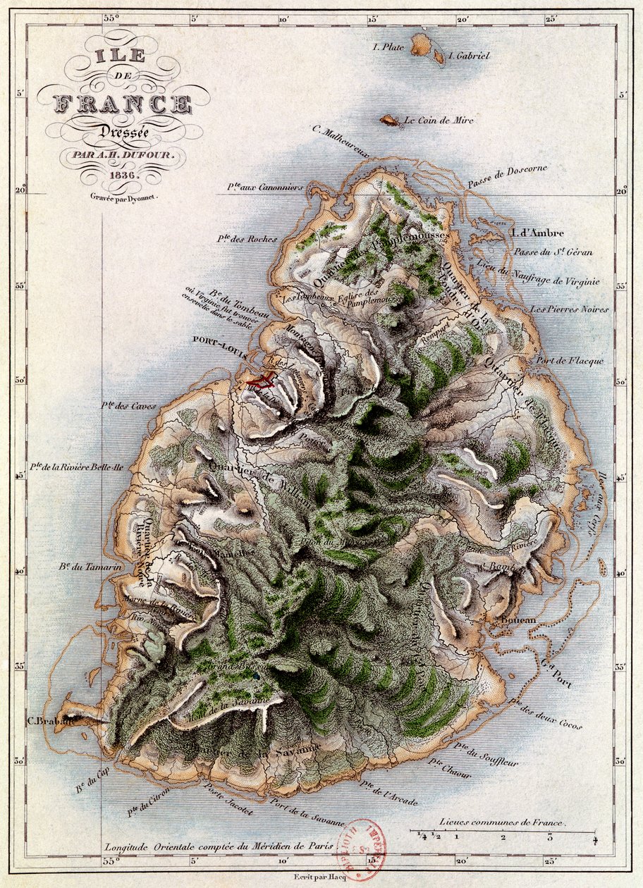 Mauritius térképe, Henri Bernardin de Saint-Pierre (1737-1814) 