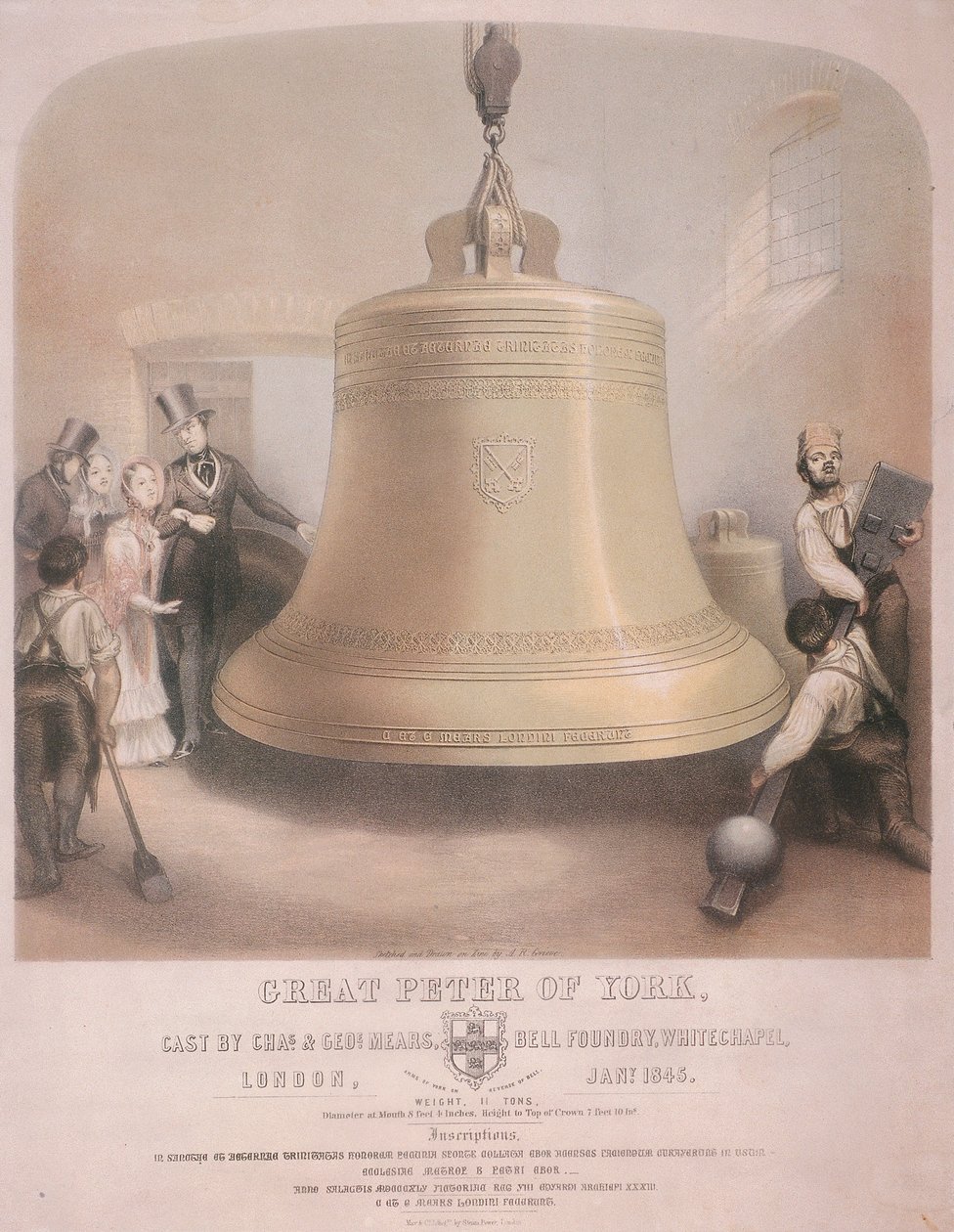 Kilátás a Yorki Nagy Péter harangjára, 1845. alkotó: AR Grieve