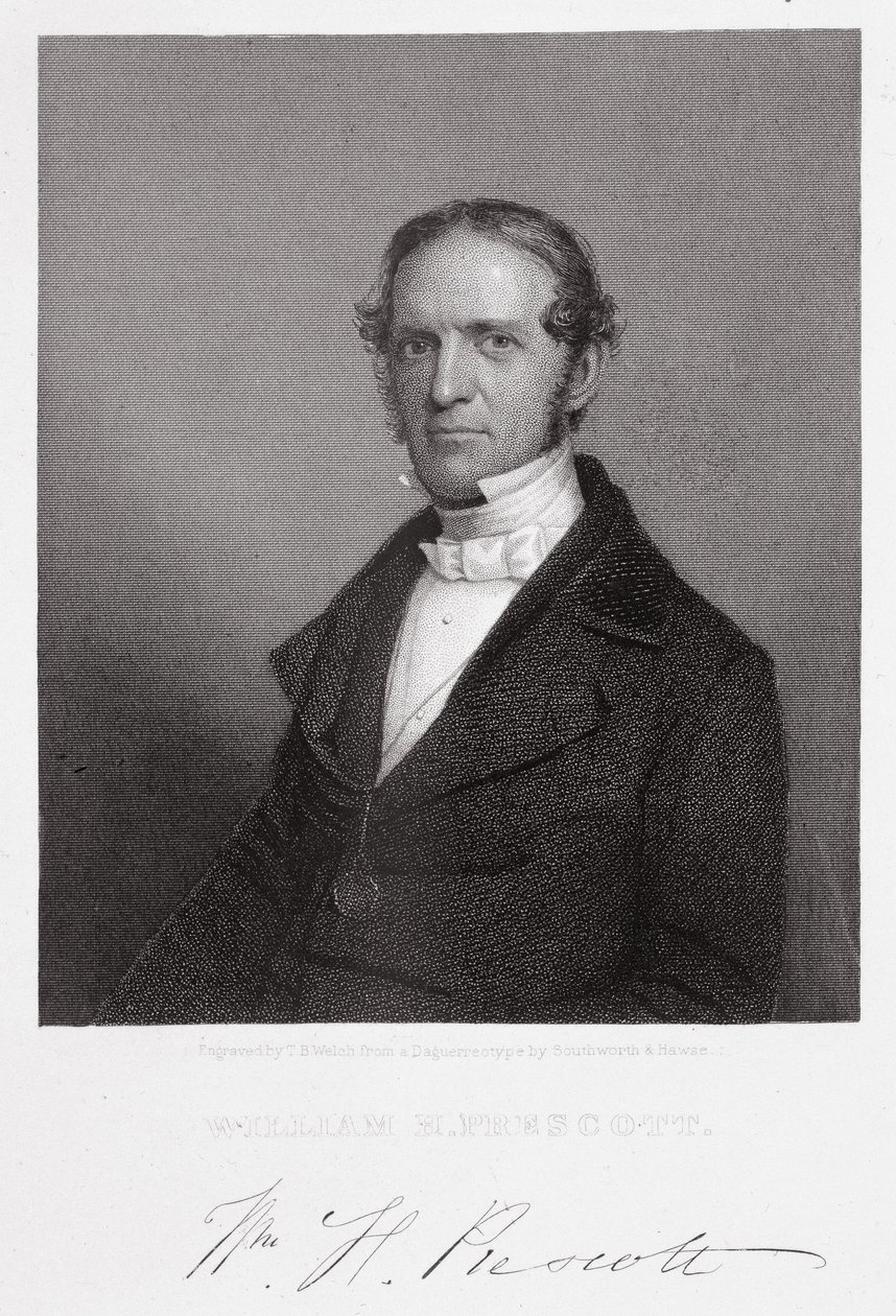 William Hickling Prescott, Thomas B. Welch (1814-74) metszete egy dagerrotípia után alkotó: A.S. and Hawes, J. Southworth