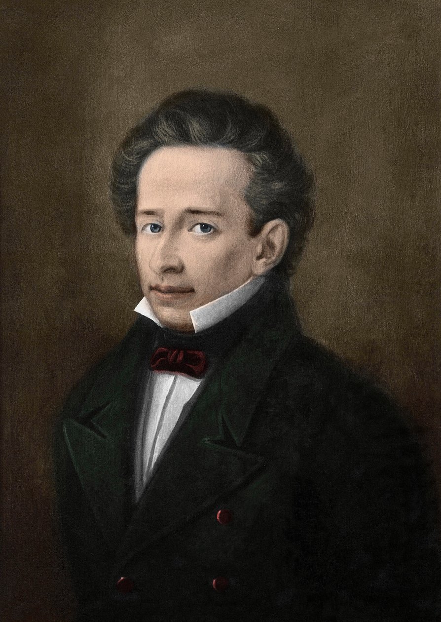 Giacomo Leopardi (1798-1837) portréja A. Ferrazzi portréjából - alkotó: A. (after) Ferrazzi
