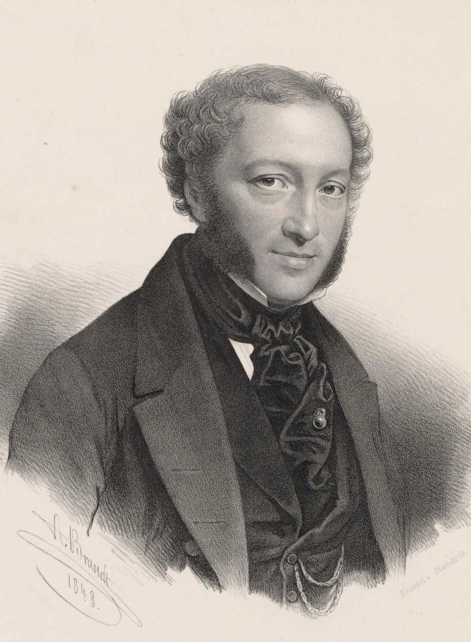 Ignaz Moscheles zongoraművész és zeneszerző portréja 1794-1870 , alkotó: A. Brandt