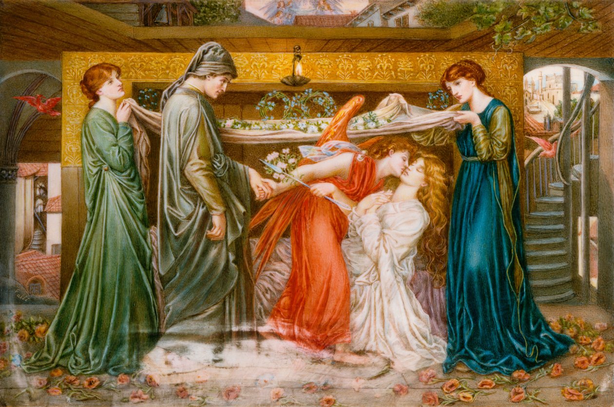 Dante álma Beatrice halálakor, 1900 körül (olaj, elefántcsont) alkotó: A. Corsi Lalli