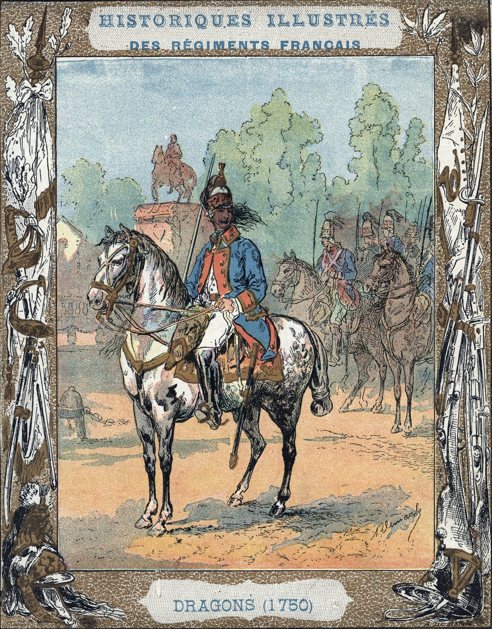 A francia császári hadsereg dragonyosai alkotó: A. Demarle
