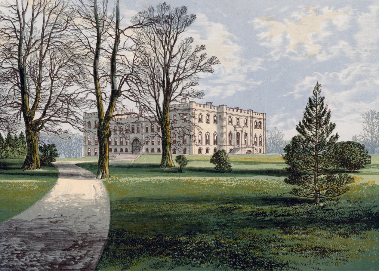 Kimbolton kastély, Cambridgeshire, 19. század vége. alkotó: A F Hydon