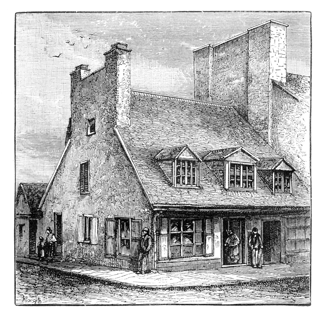 Régi francia ház, Quebec, Kanada, 1900 alkotó: A. Forsyth