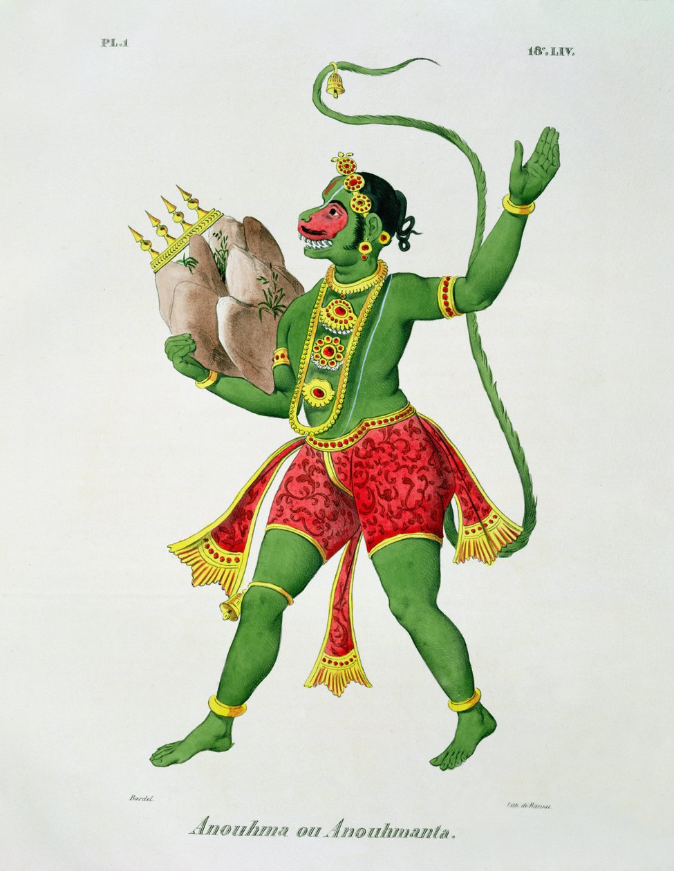 Hanuman, de Racinet metszet alkotó: A. Geringer