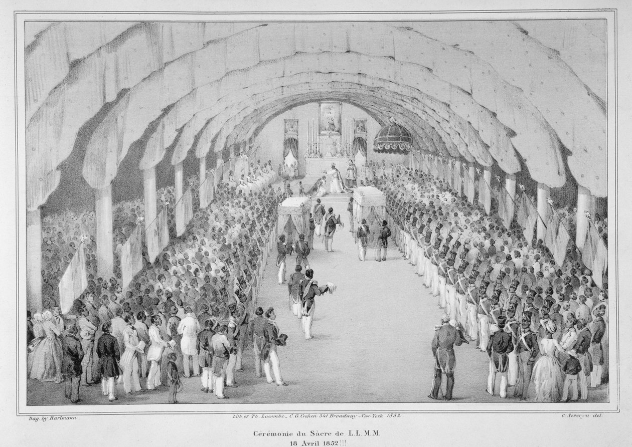 Faustin Soulouque tábornok (kb. 1785-1867) haiti császárrá koronázása, 1852. április 18., az "Album Imperiale d