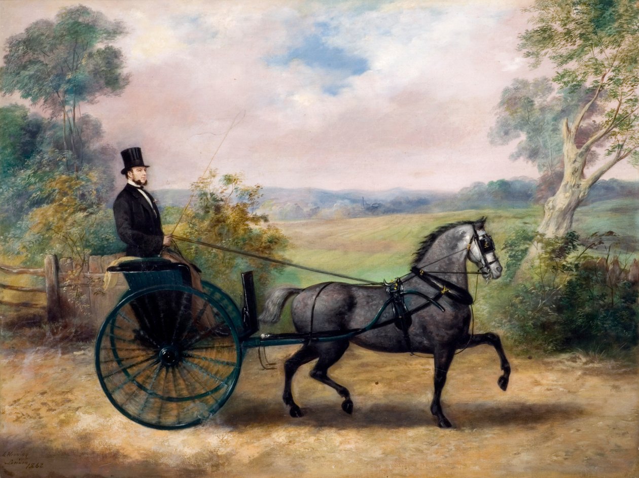 Man in Gig, 1862 alkotó: A. Heaning