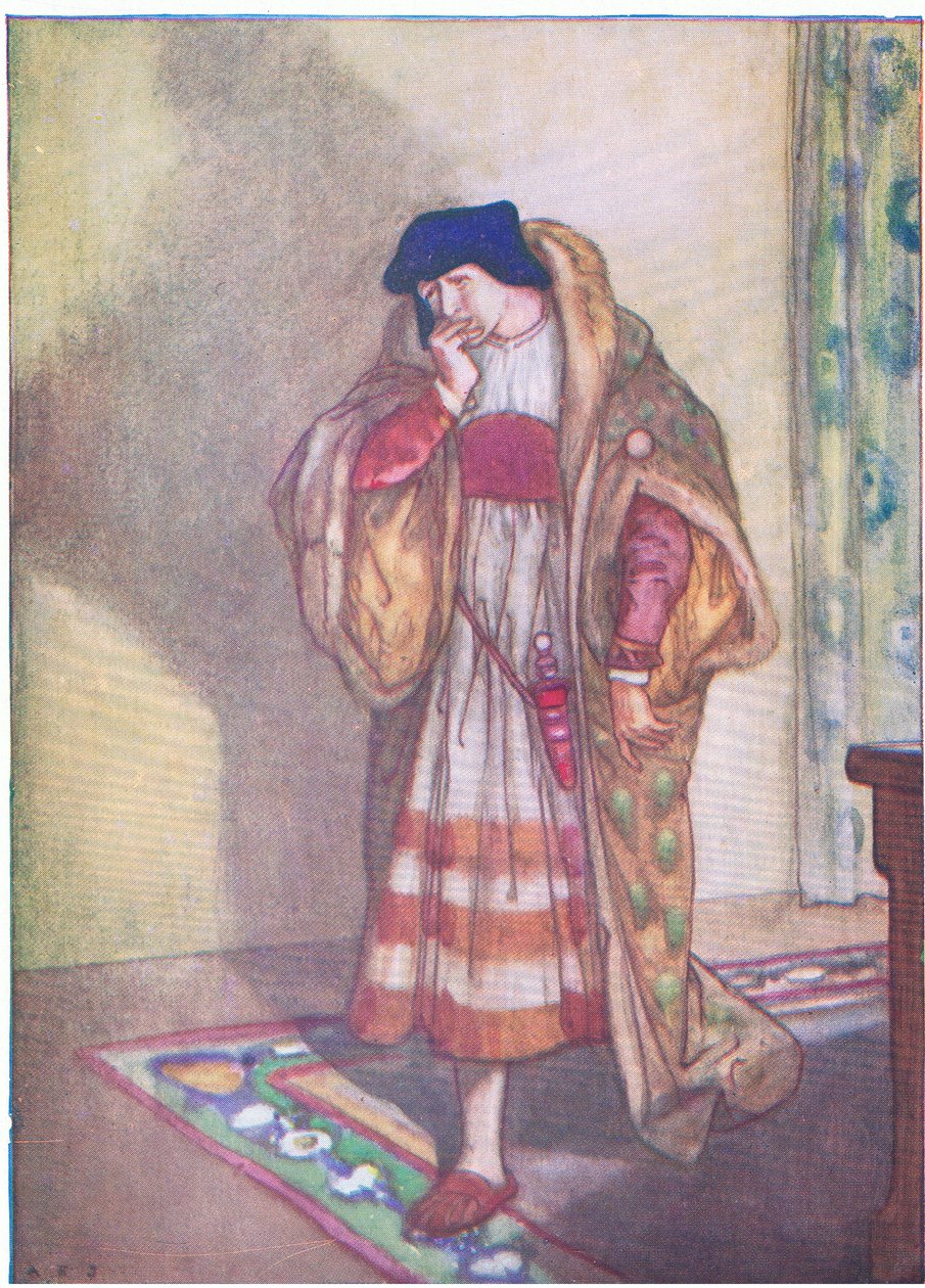 Angelo sokkal többet szenvedett azon az éjszakán, mint a fogoly, akit oly igazságtalanul elítélt (Mérés a mértékért), a Tales from Shakespeare pubból. a Ward Lock & Co Ltd alkotó: A. Jackson