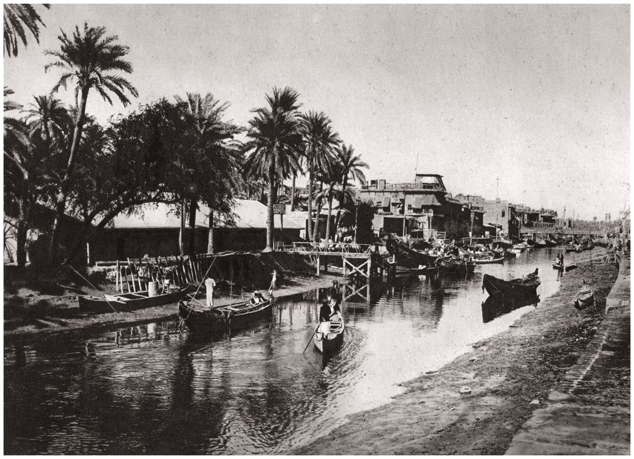 Ashar Creek a Shatt al-Arabhoz vezet, Basra, Irak, 1925. alkotó: A. Kerim