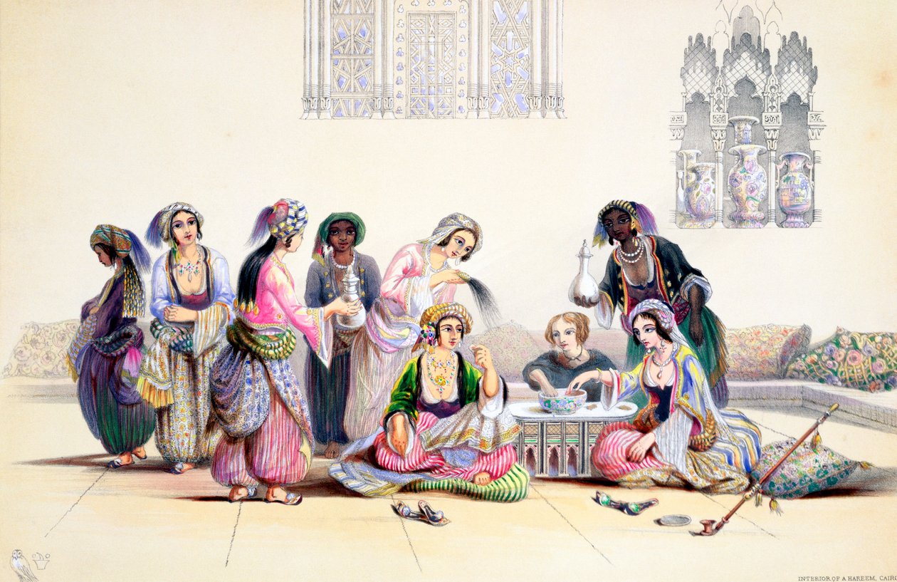 Egy hárem belseje, Kairó, Egyiptom, 19. század közepe alkotó: A Margaretta Burr