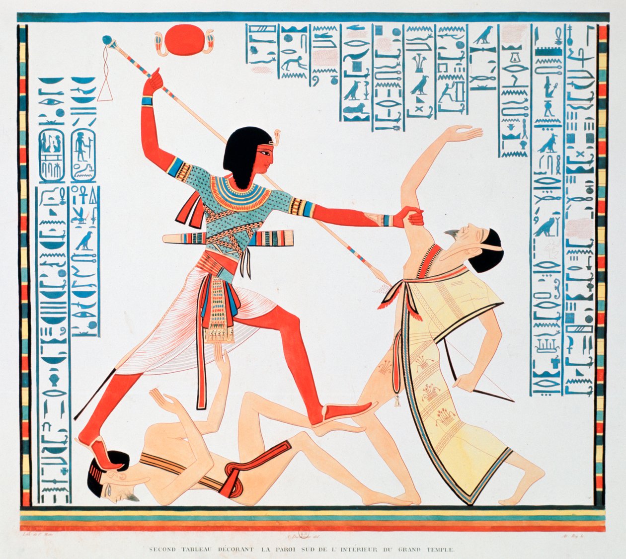 Második jelenet az Abu Simbel-i Nagy Templom belsejének déli falán, 1888 alkotó: A Racinet