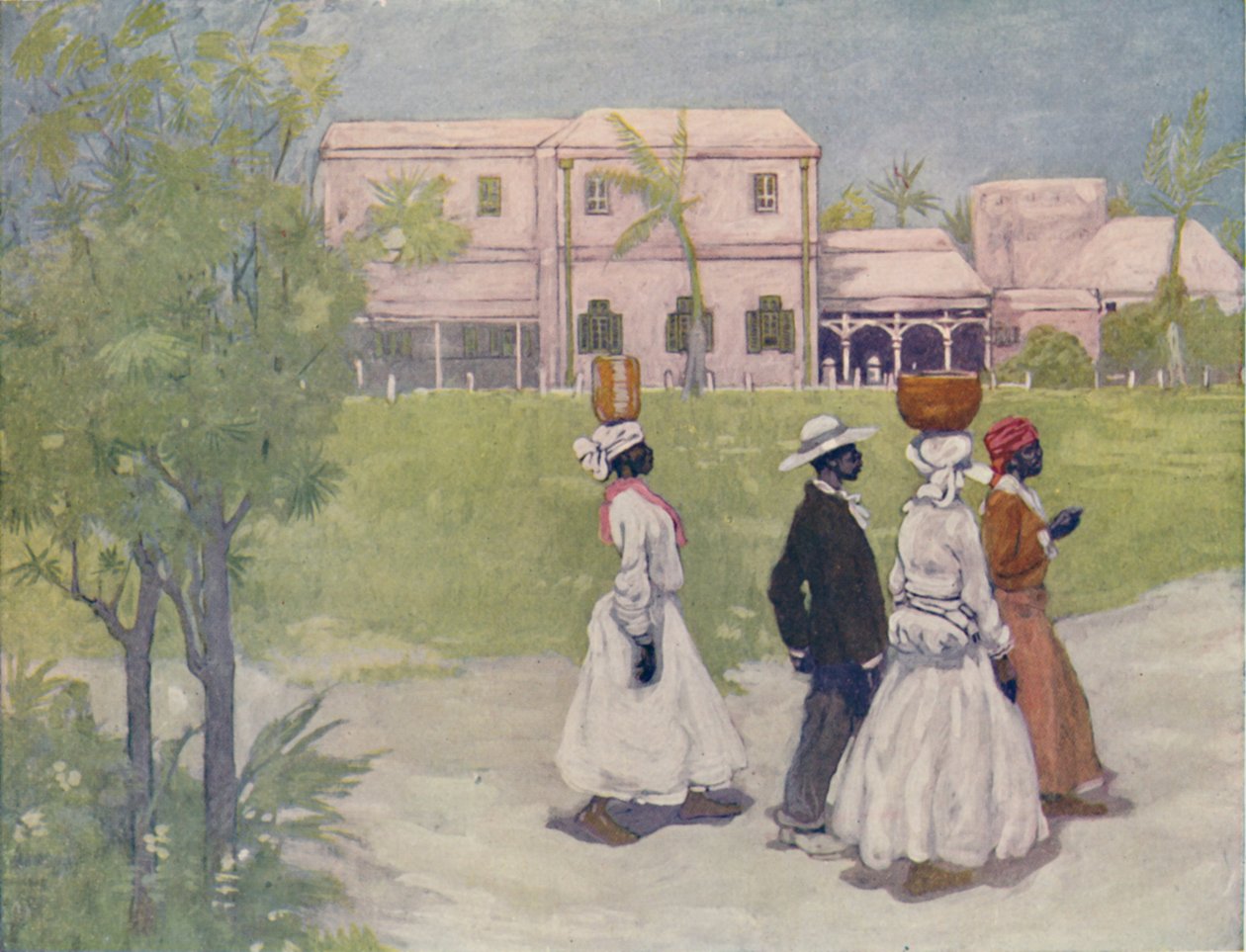Black Going to Work, Barbados, 1916 alkotó: A. S. Forrest