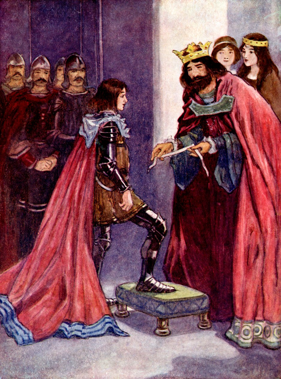 A király a fekete herceget a Harisnyakötő Rend lovagjává tette, 1348, 1905 alkotó: A. S. Forrest