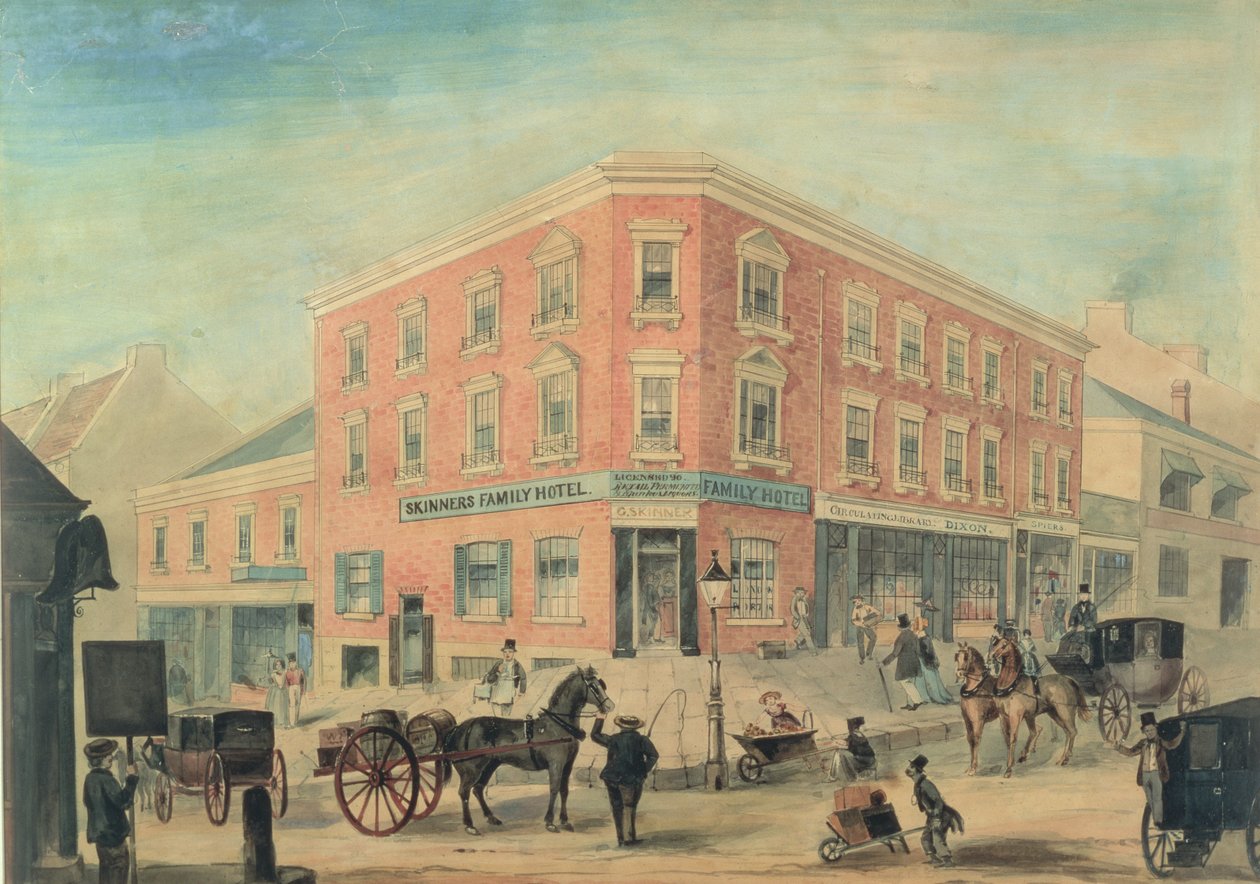 Corner of George and Hunter Streets, Sydney, 1849 (wc) alkotó: A. Torning