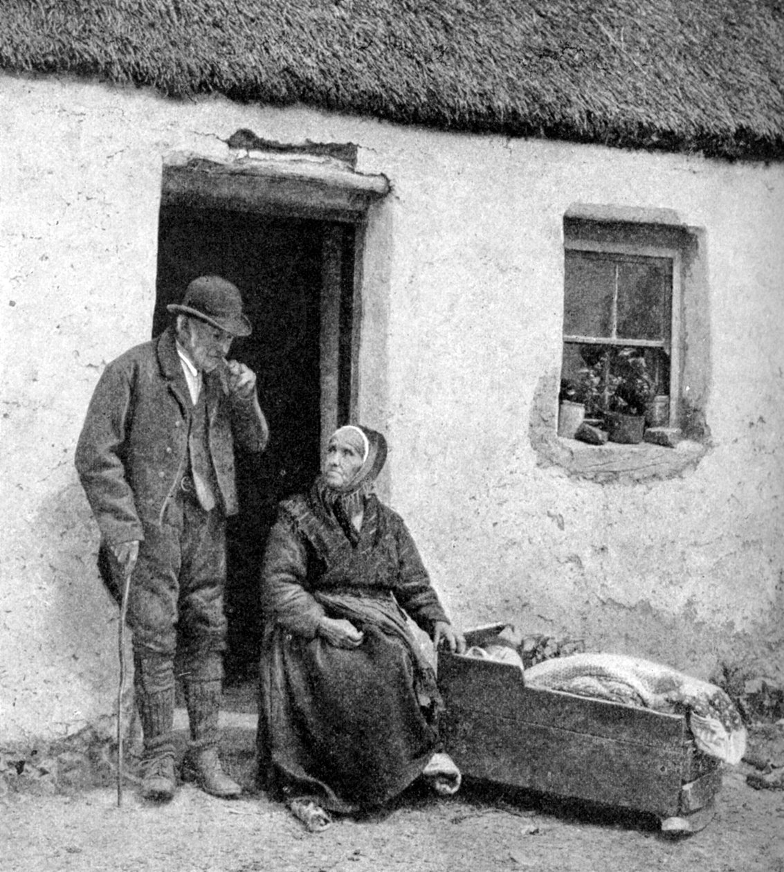 Orvosra várva a távoli Galwayben, Írországban, 1922. alkotó: A. W. Cutler