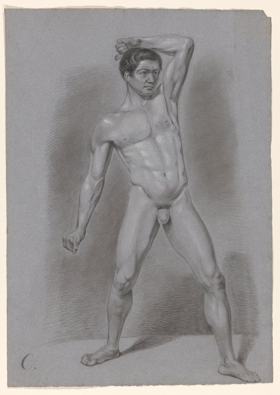 Álló férfi akt, elölről nézve alkotó: A. Waterloo (attributed to)