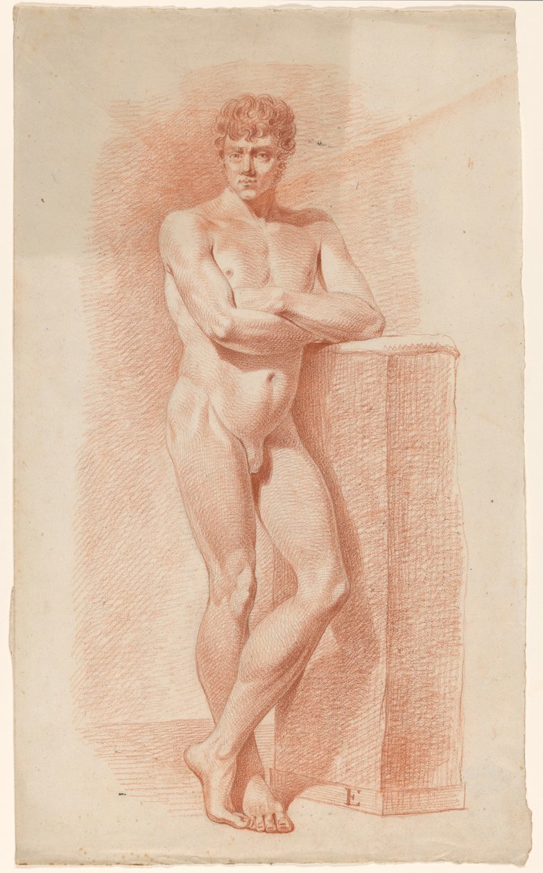Álló férfi akt, elölről nézve alkotó: A. Waterloo (attributed to)