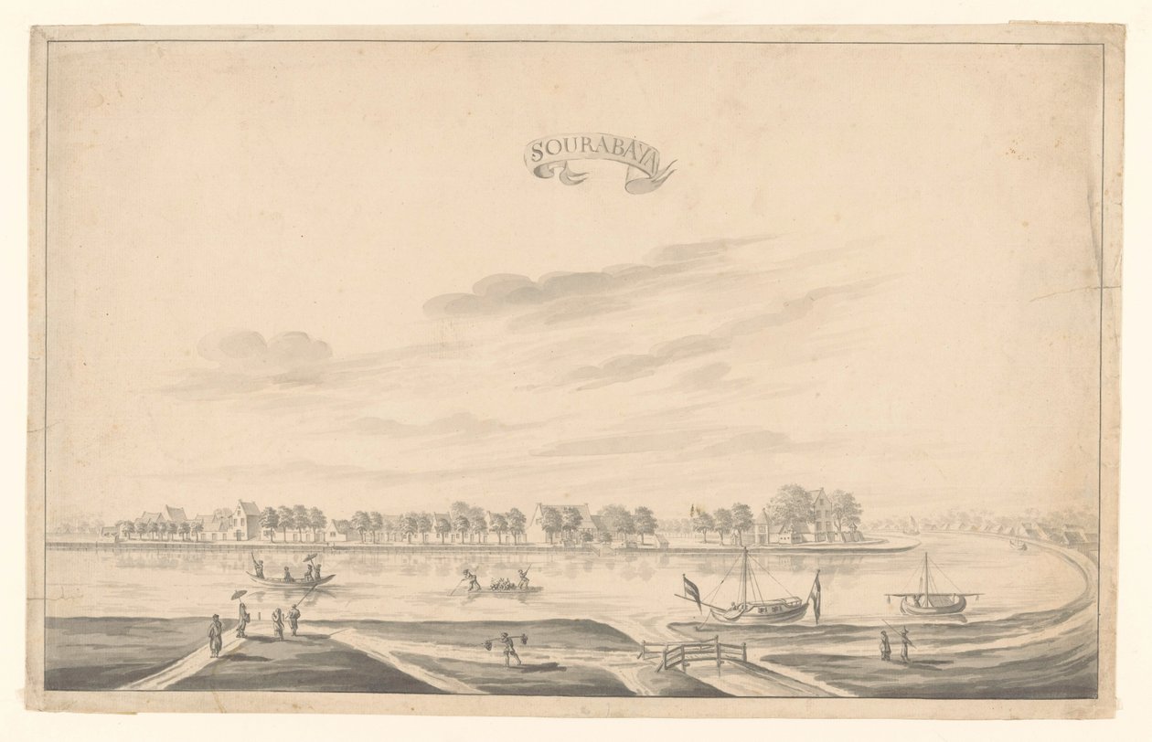Surabaya kilátása Sourabaya (cím az objektumon) alkotó: A. de Nelly (possibly)