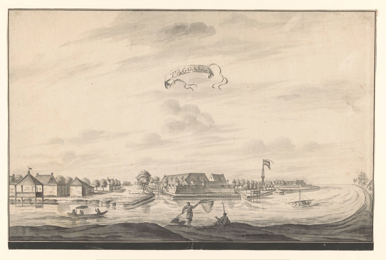 Tegal kilátása Taggal (cím az objektumon) alkotó: A. de Nelly (possibly)