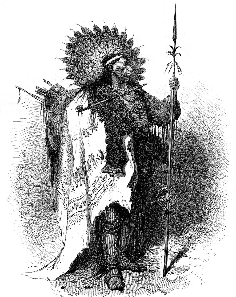 Egy indián, USA, 19. század. alkotó: A. de Neuville