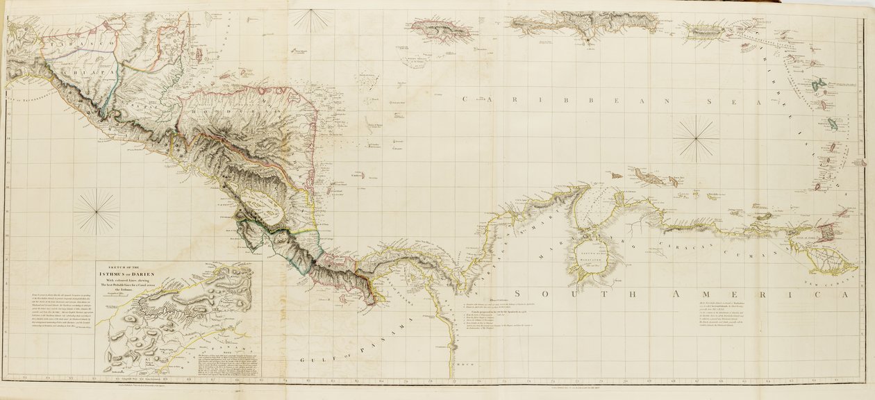 A Nyugat-Indiák és a spanyol uradalmak diagramja Észak-Amerikában alkotó: Aaron Arrowsmith