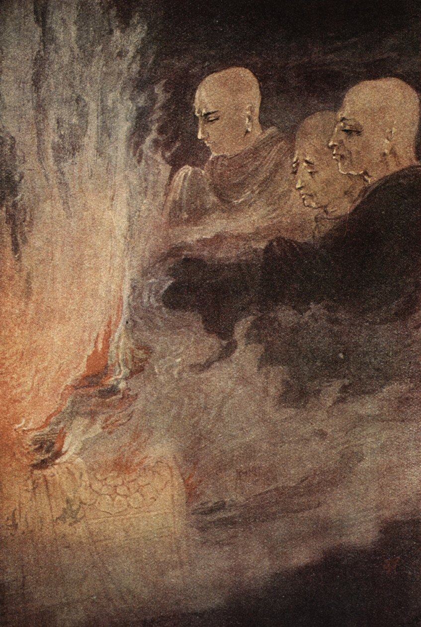 A végső kiadás, illusztráció a hinduk és buddhisták mítoszaiból, Nivedita nővér és Ananda Coomaraswamy alkotó: Abanindranath Tagore