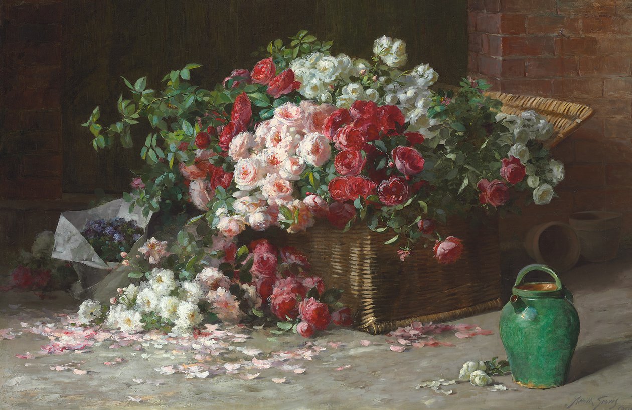 Roses kosár, 1890 körül (olaj, vászon) alkotó: Abbott Fuller Graves