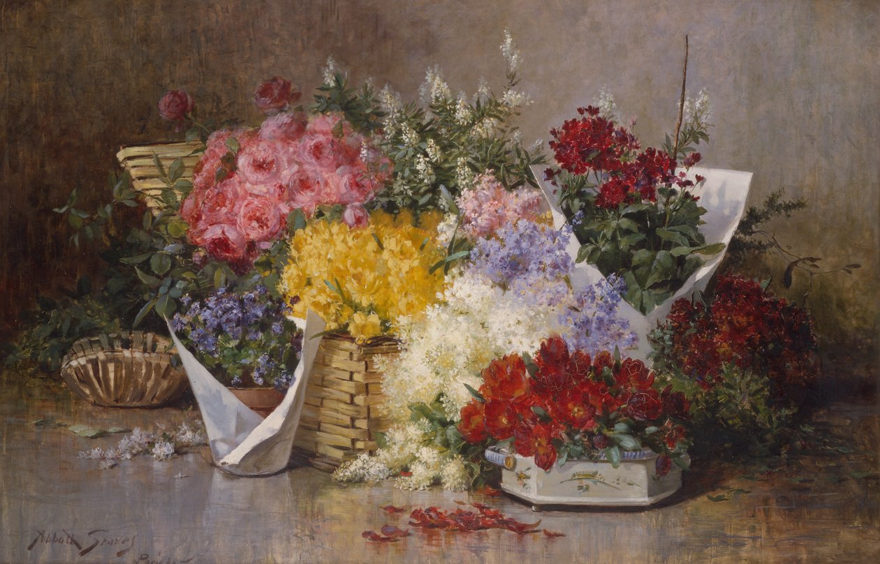 Virágcsendélet (olaj, vászon) alkotó: Abbott Fuller Graves