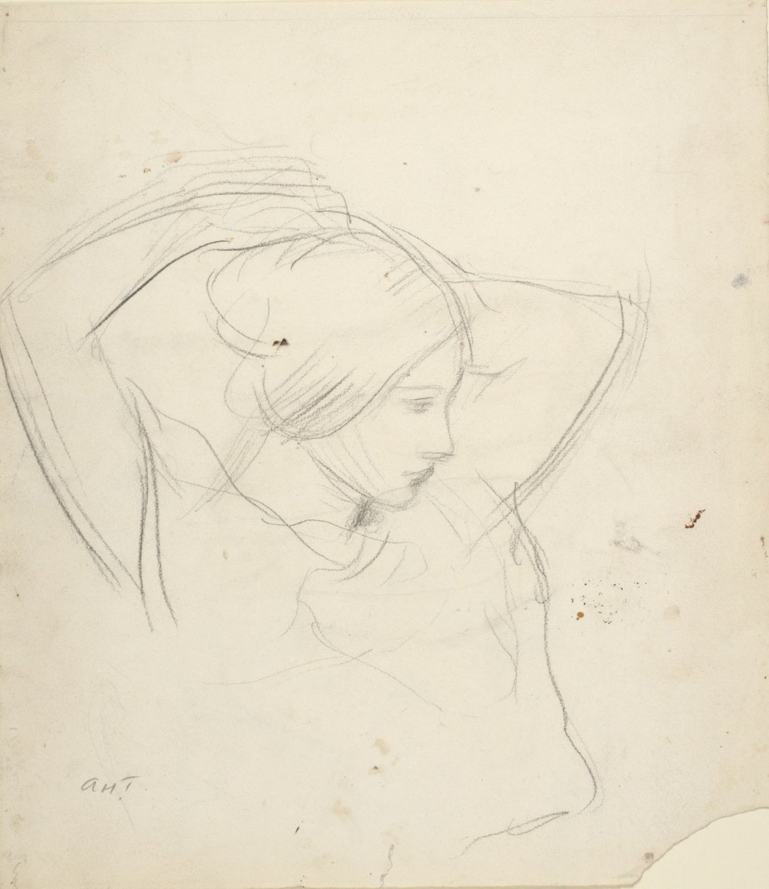 Haját rendezgető lány alkotó: Abbott Handerson Thayer