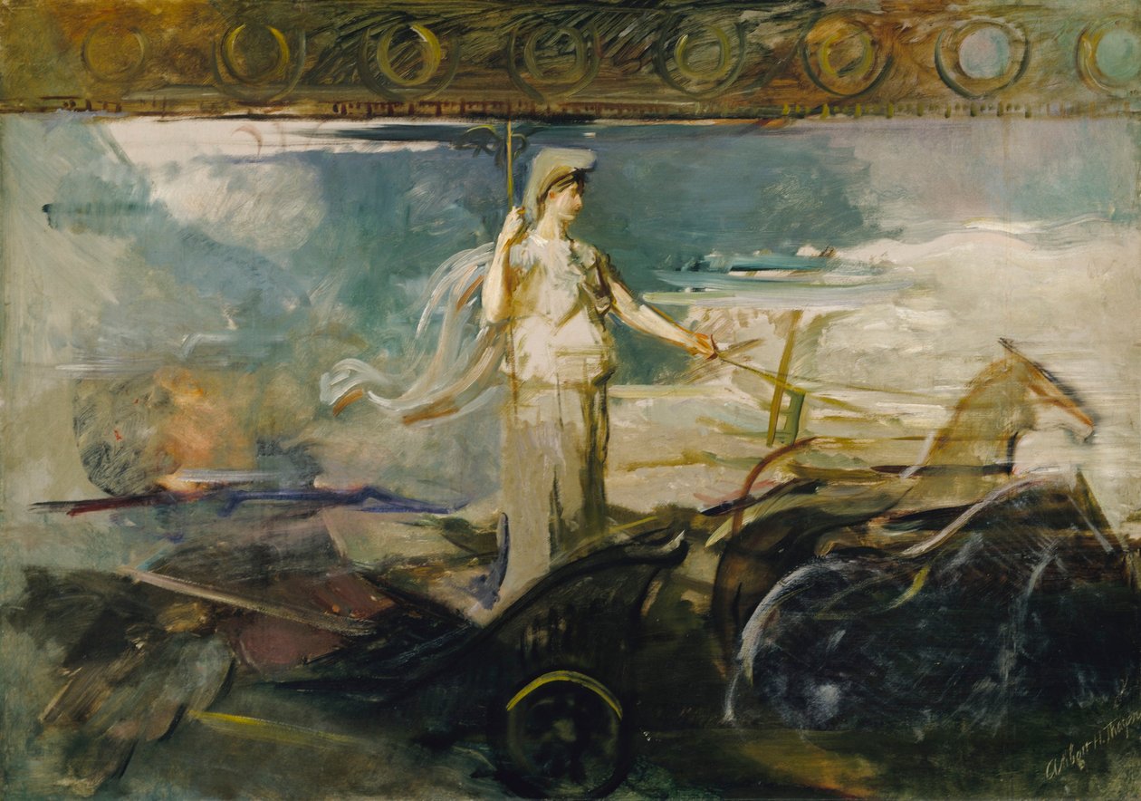 Minerva egy szekéren alkotó: Abbott Handerson Thayer