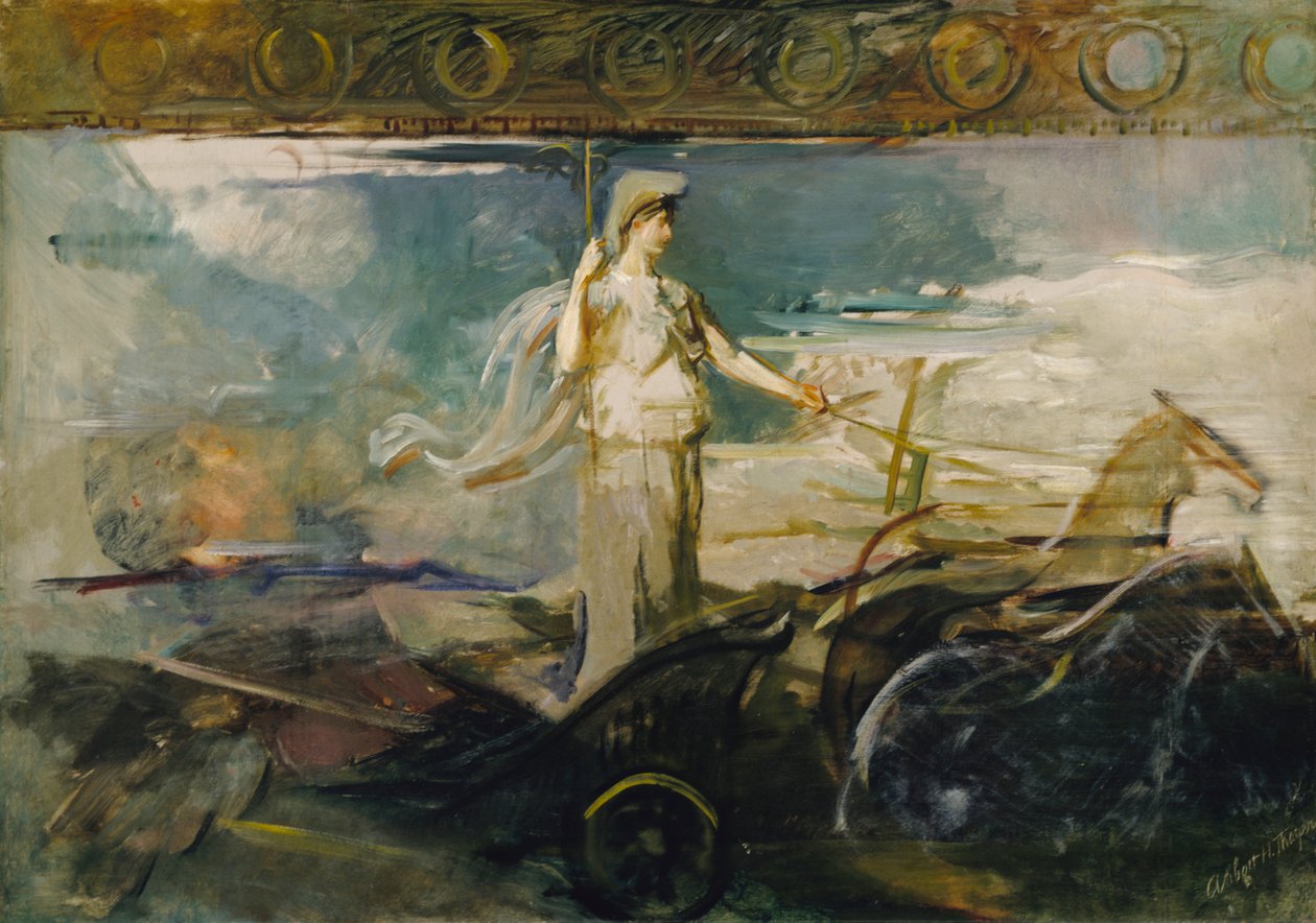 Minerva szekéren, kb. 1894. alkotó: Abbott Handerson Thayer