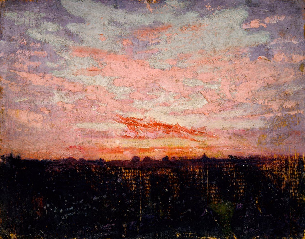 Napkelte vagy napnyugta, tanulmány könyvhöz, Színezés elrejtése az állatvilágban, kb. 1905-1909. alkotó: Abbott Handerson Thayer