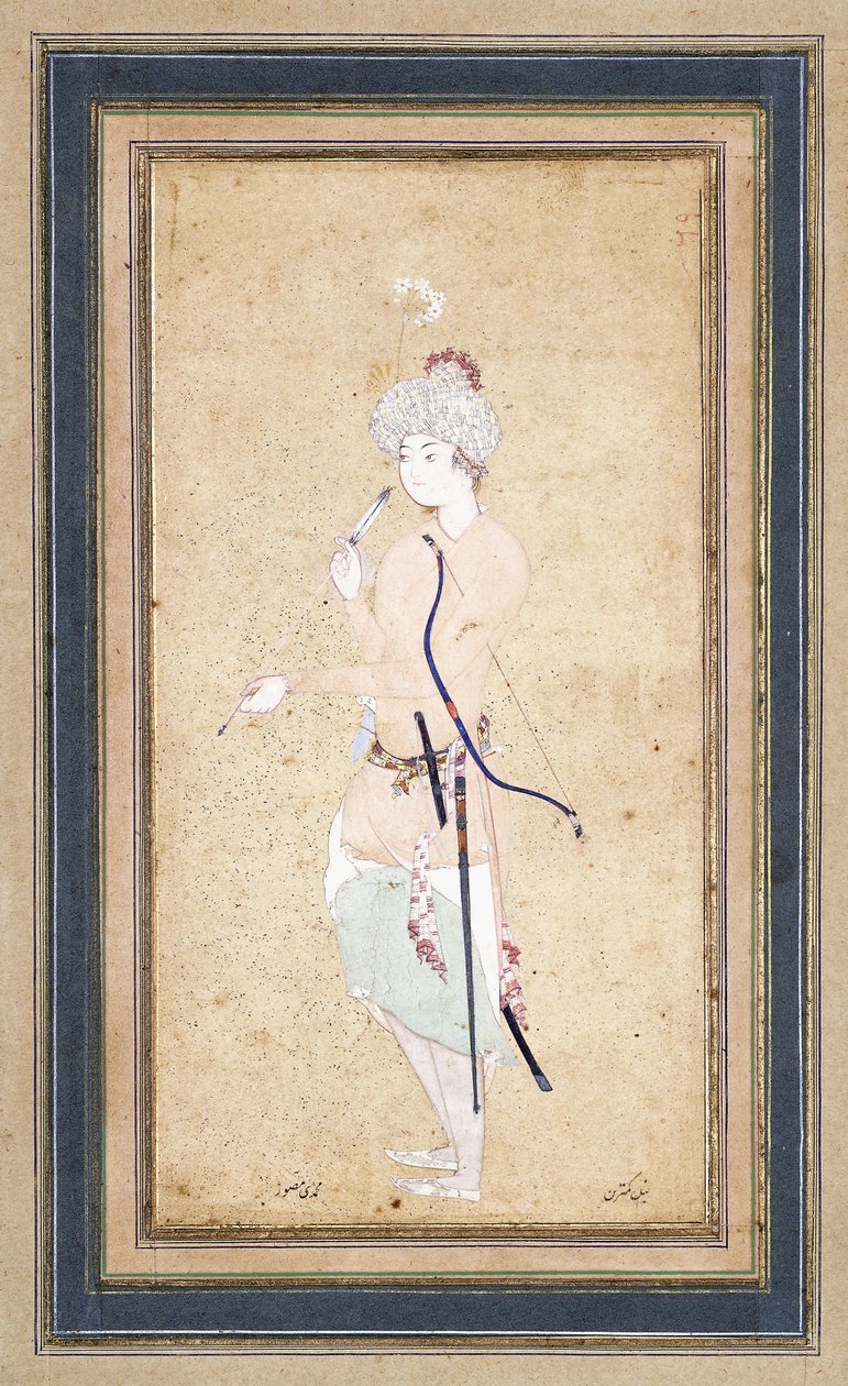 Egy fiatal íjász c. 1580 alkotó: Abd Allah Musawwir