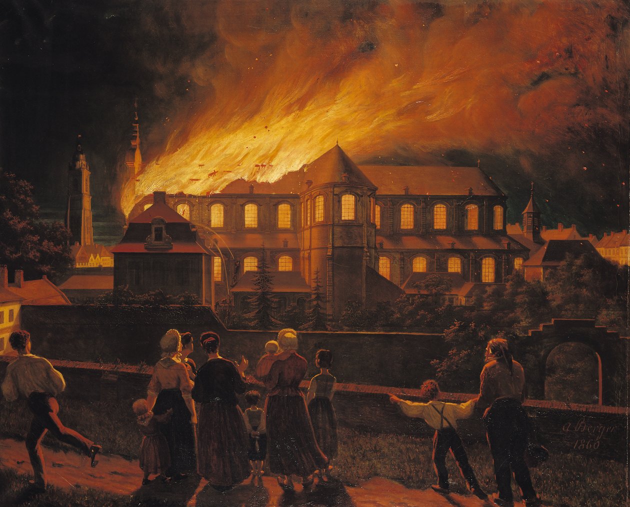 Tűz a Cambrai székesegyházban, 1859. szeptember 9 alkotó: Abel Berger