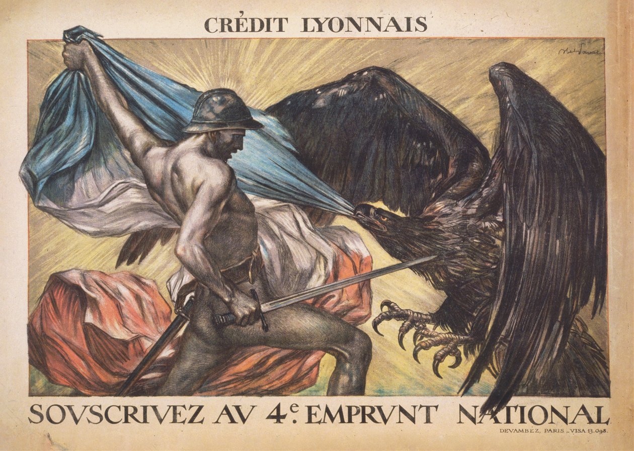 Credit Lyonnais. Iratkozzon fel a 4. Nemzeti Kölcsönre, 1918. alkotó: Abel Faivre