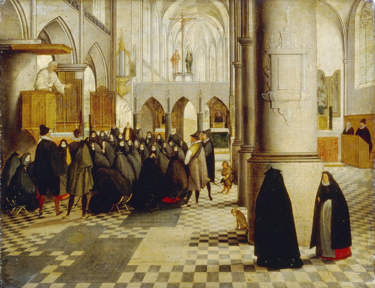 Egyházi szolgálat. Grimmer Ábel (1570-1619) festménye, olaj, fa alkotó: Abel Grimmer or Grimer
