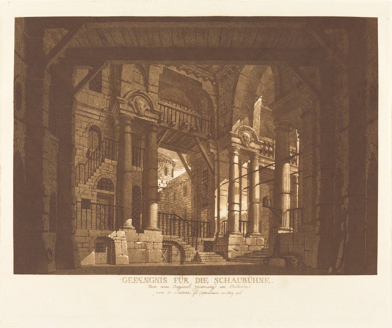 börtön a Schaubühne számára alkotó: Abel Schlicht possibly after Giuseppe Galli Bibiena