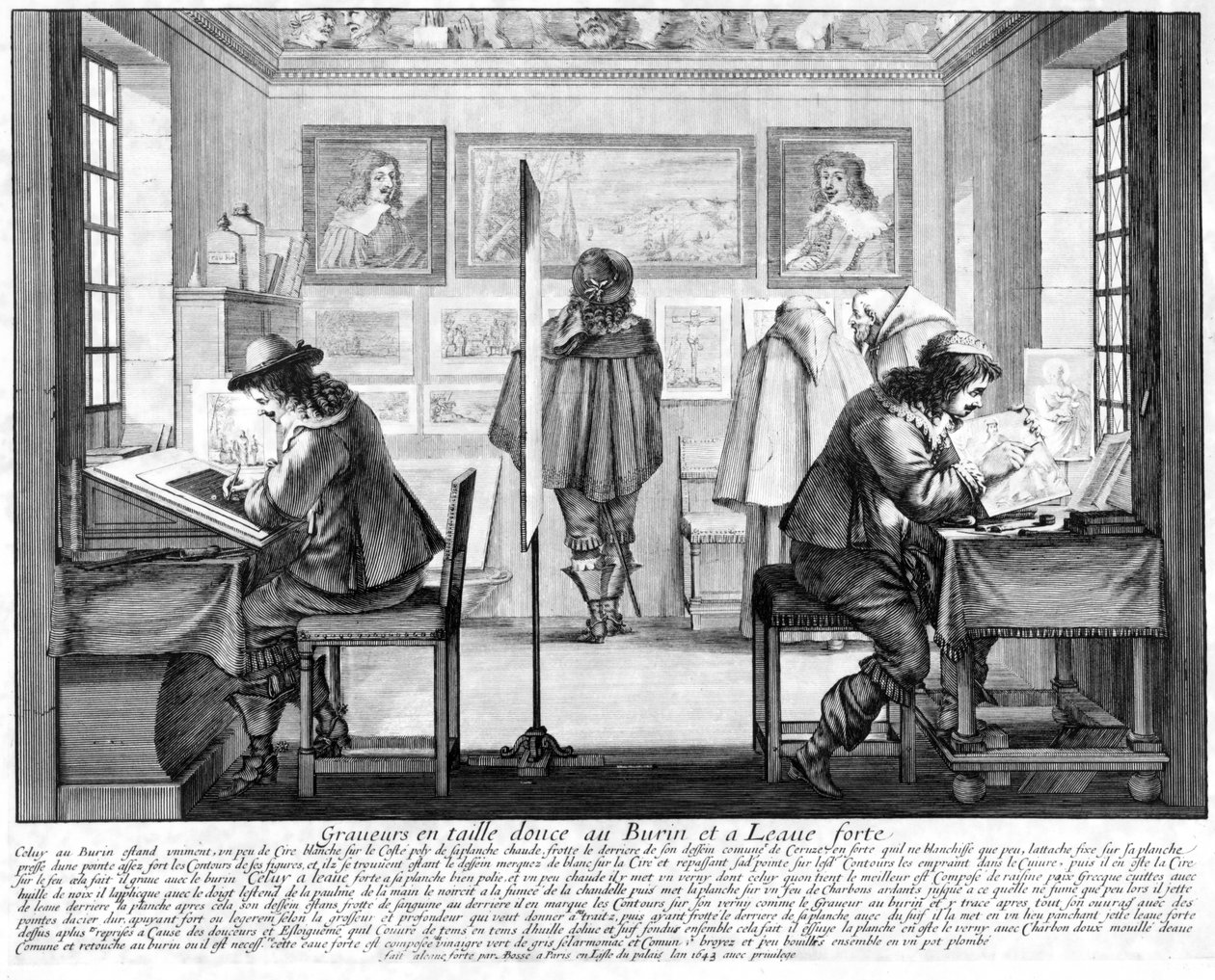 Lemezmetszők galériával a háta mögött, 1643 alkotó: Abraham Bosse