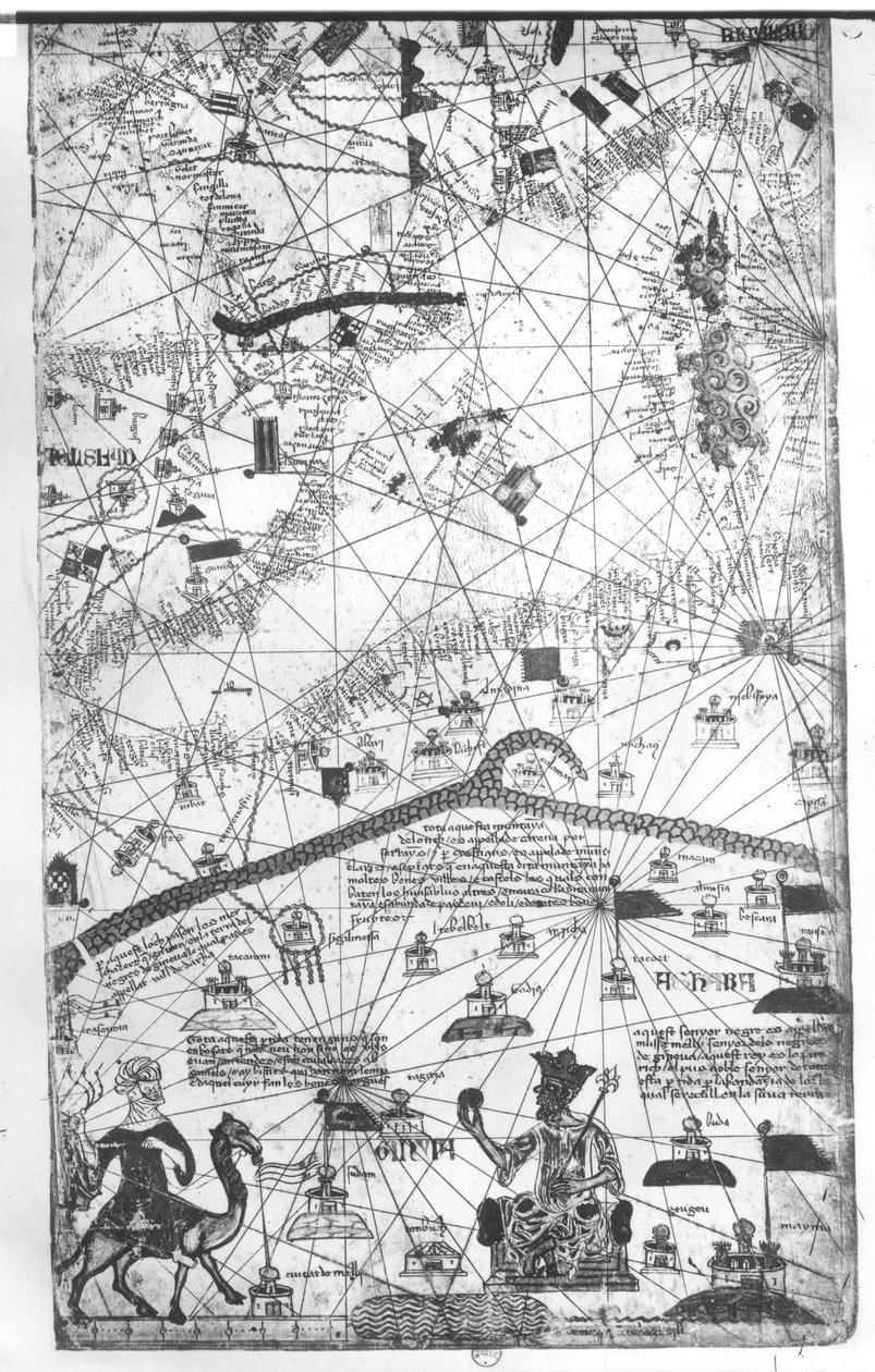 Részlet a katalán atlaszból, 1375 alkotó: Abraham Cresques