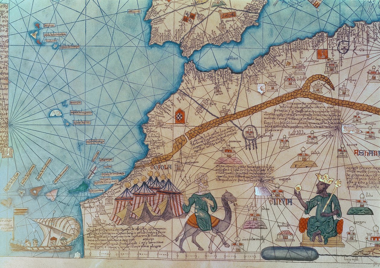 Részlet a katalán atlaszból, 1375 alkotó: Abraham Cresques