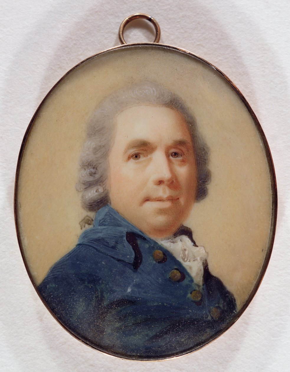 Egy úriember portréja (wc és gouache elefántcsonton) alkotó: Abraham Daniel