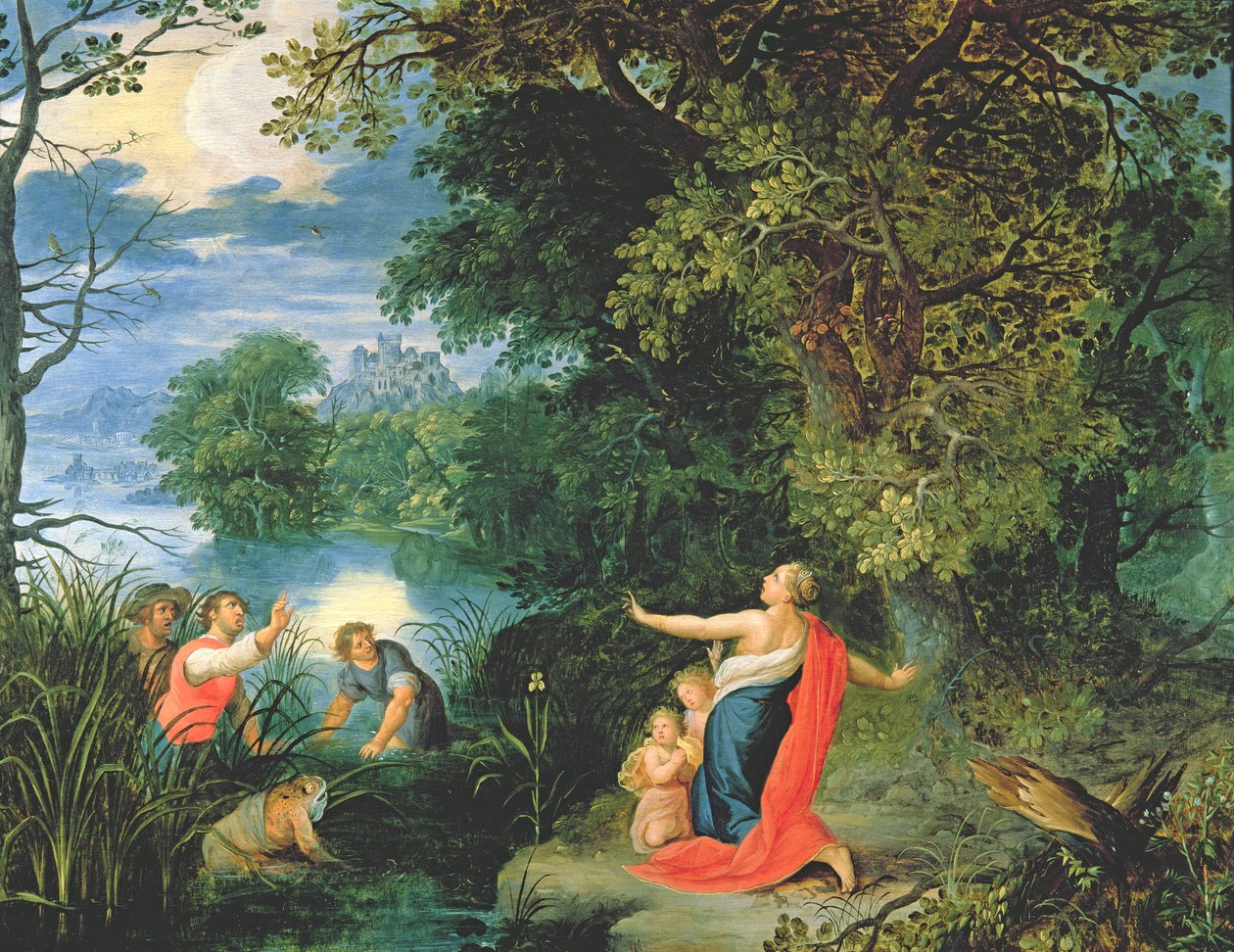 Latona és a békák (olaj, réz) alkotó: Abraham Govaerts