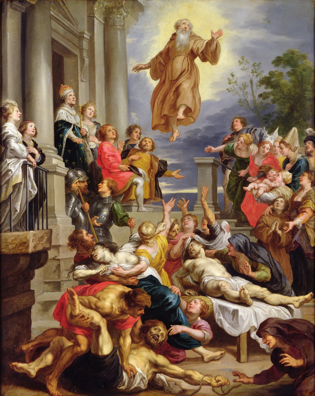 Paolai Szent Ferenc megjelenik a betegek előtt (olaj réz) alkotó: Abraham van Diepenbeeck